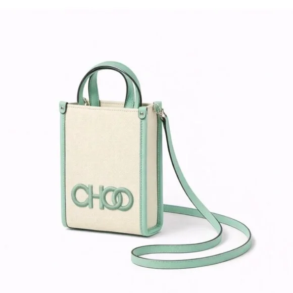 BNWT JIMMY CHOO MINI TOTE CROSSBODY ** Antique Jade - Picture 2 of 15